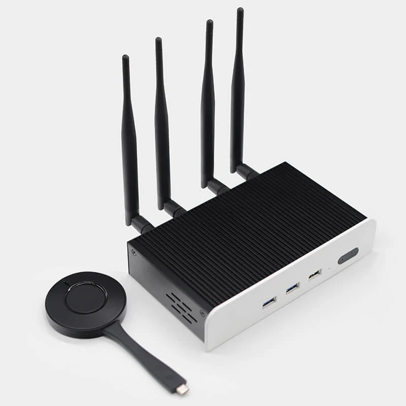 Image représentant le BYOM Pro Speechi 2, boîtier de connexion sans fil pour visioconférence et partage d’écran