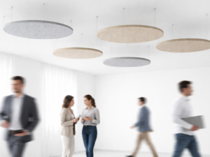 Image représentant une solution acoustique accroche au plafond