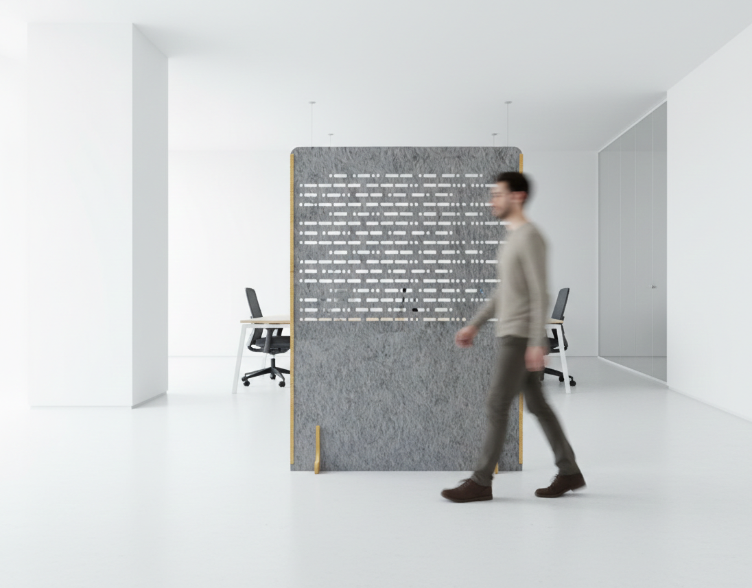 Image représentant une solution acoustique de séparateur d'espace