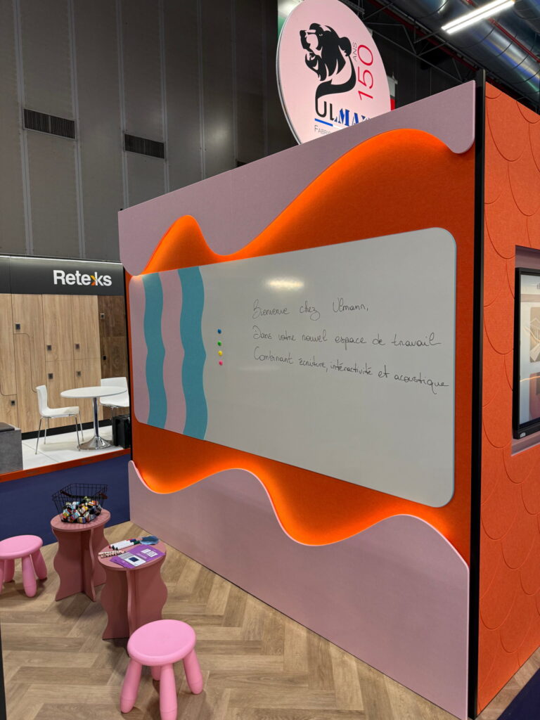 image représentant un tableau de surface blanche en émaillé avec une partie acoustique punaisable