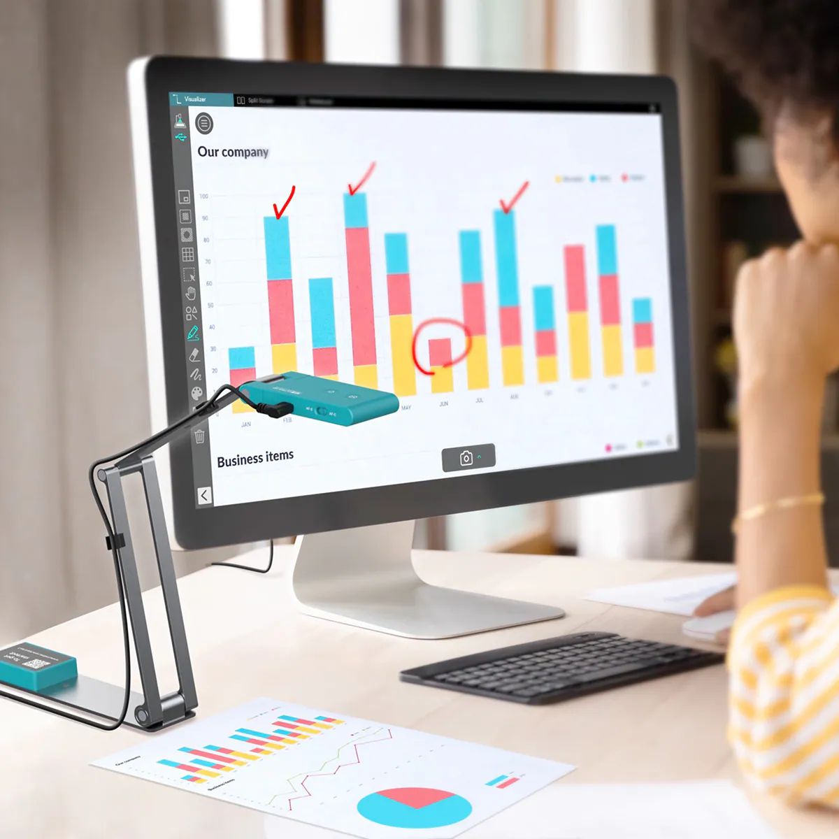 image représentant le produit IRIScan Visualizer qui garantit un affichage détaillé et clair des documents présentés