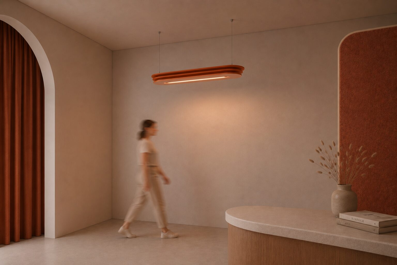 image représentant un luminaire acoustique décoratif en forme de cocoon