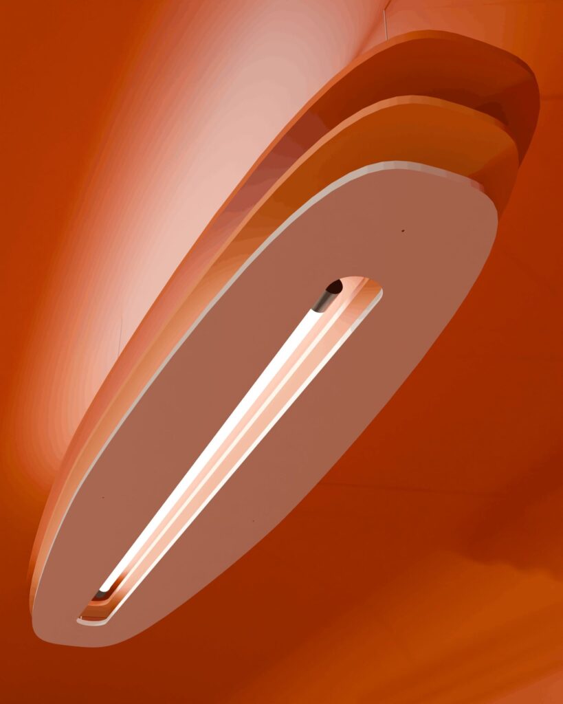 image représentant un luminaire acoustique décoratif en forme de cocoon