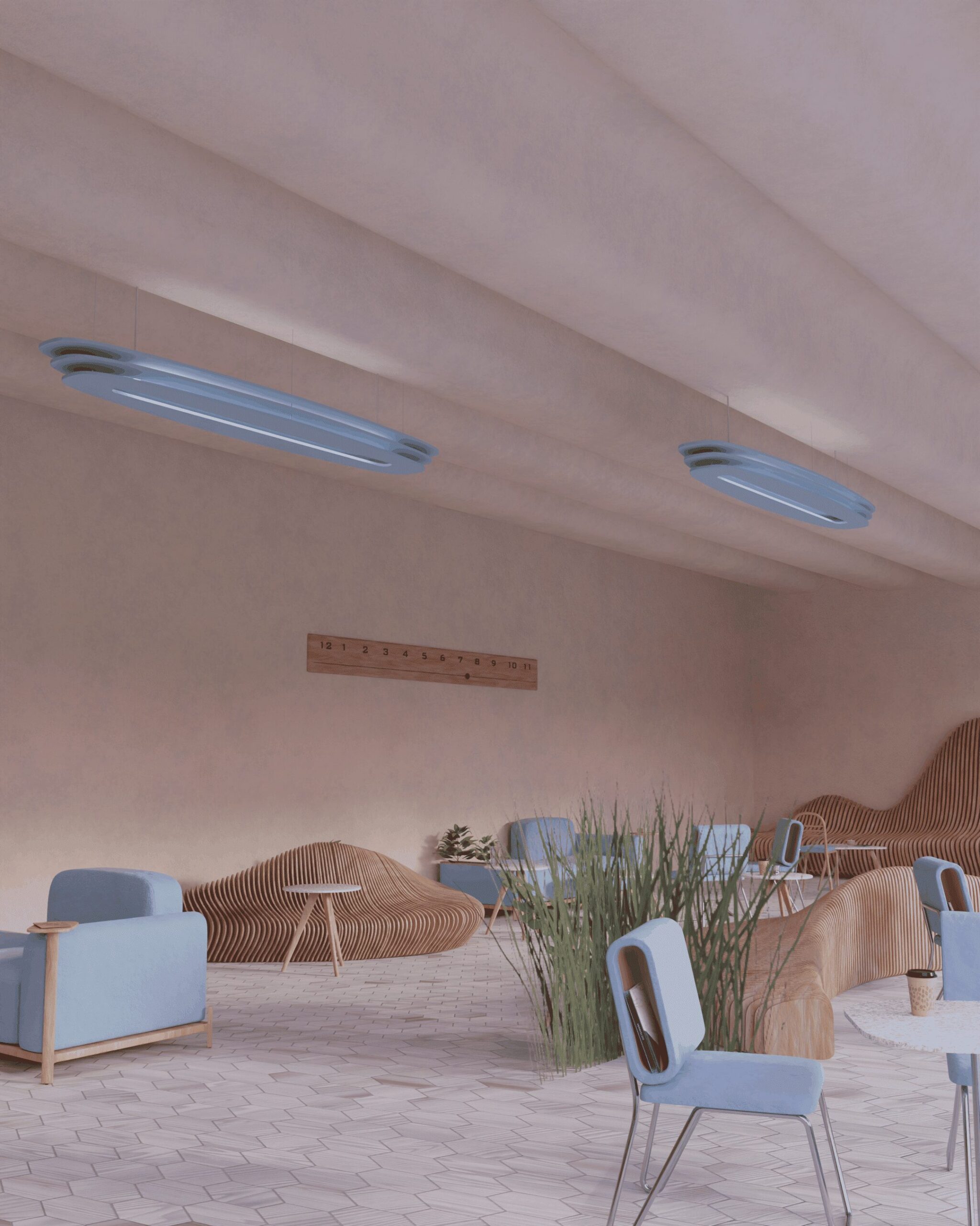image représentant un luminaire acoustique décoratif en forme de cocoon