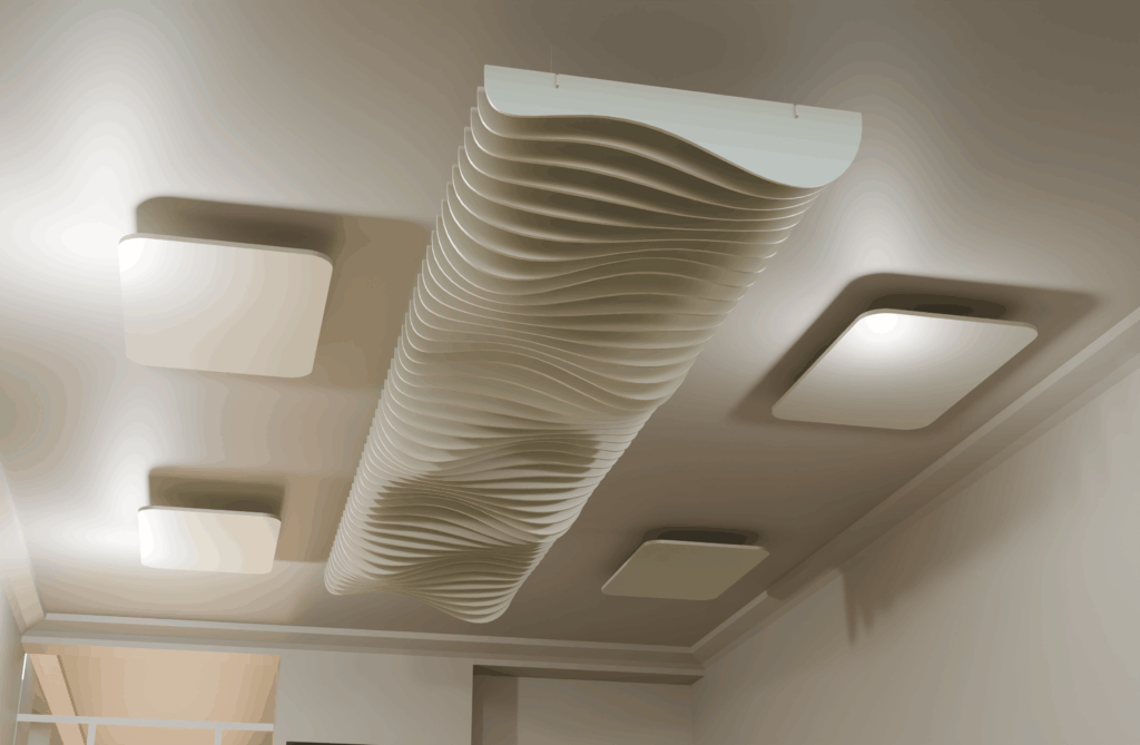 Image représentant une solution acoustique accroche au plafond