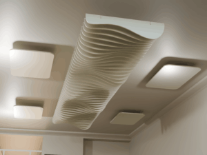 Image représentant une solution acoustique accroche au plafond