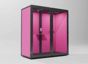 Cabine acoustique 2 places rose