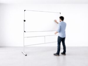 image représentant un tableau pivotant sur surface blanche en émaillé