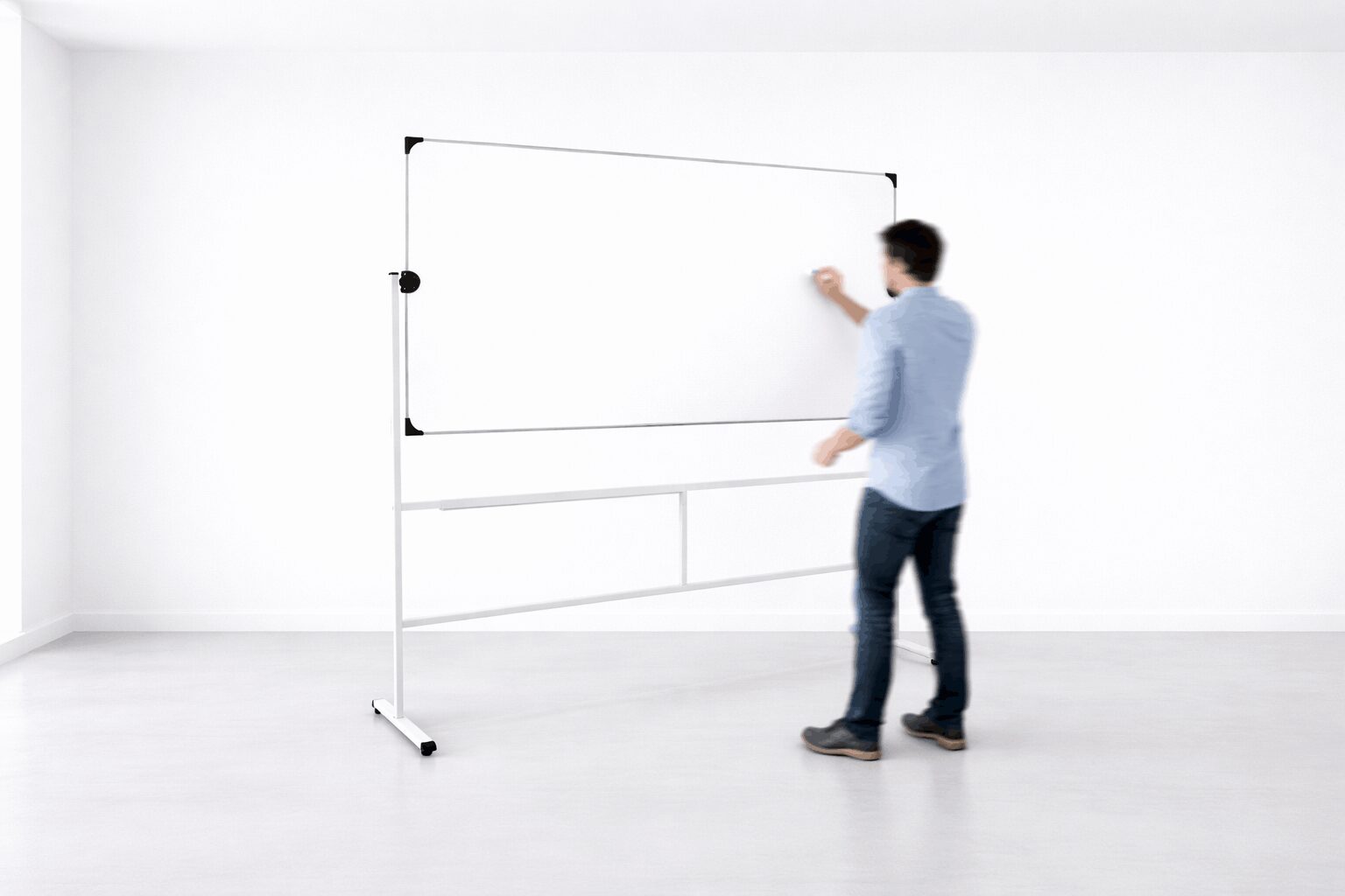 image représentant un tableau pivotant sur surface blanche en émaillé